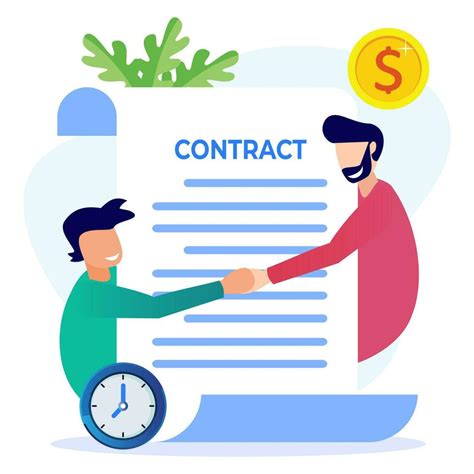 Illustration Vector Graphic Cartoon Character Of Business Contract