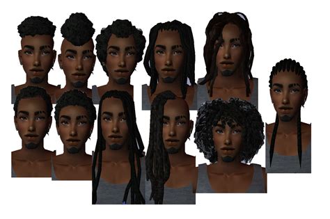 Sims2 Afro Pack For Males Boooooom Lonely Creations