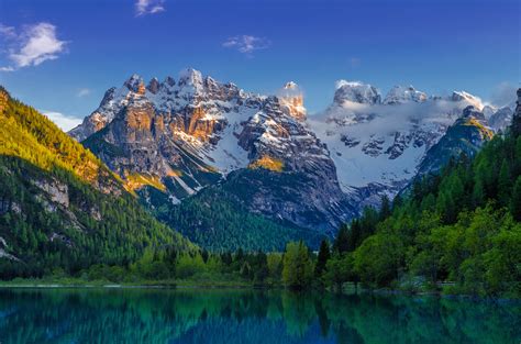 Lake Landscape Mountains Emerald Mountain Snow Wallpaper 5616x3720