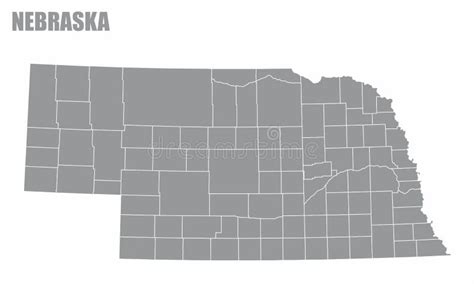 Nebraska County Map Stock Vector Illustration Of Iowa 173364797