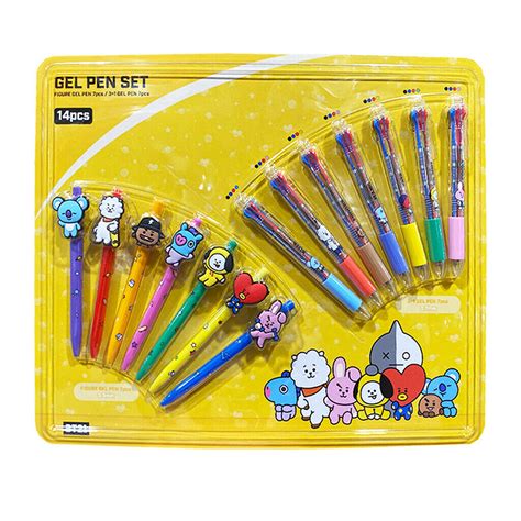 Bt21 Gel Pen Set Total 14 Pcs Korea E Market