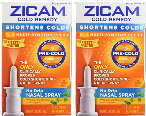 Zicam Cold Remedy No Drip Nasal Spray 05 Oz Pack Of 2 Ebay