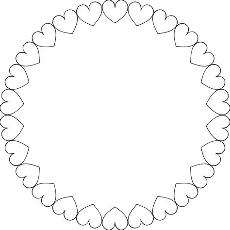 Round Heart Frame Coloring Pages Coloring Coloring Home