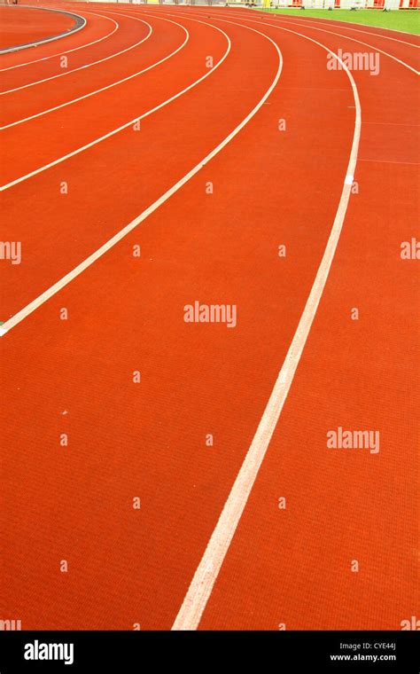 Running Track Lanes For Athletes Stock Photo Alamy