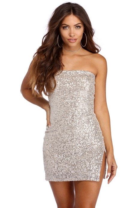 Catch Them Staring When You Sparkle In This Silver Sequin Mini Dress