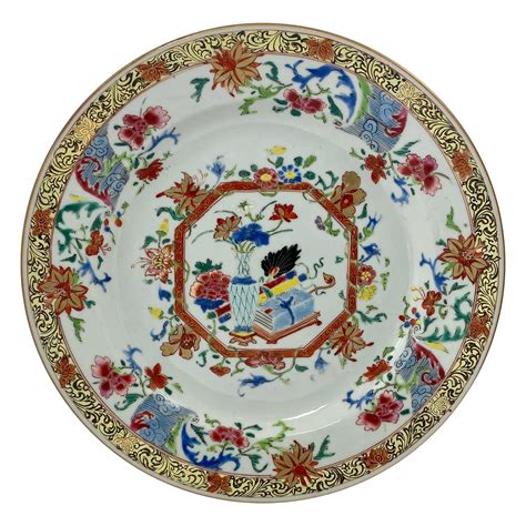 Antique 18th C Chinese Porcelain Fencai Dish China Famille Rose