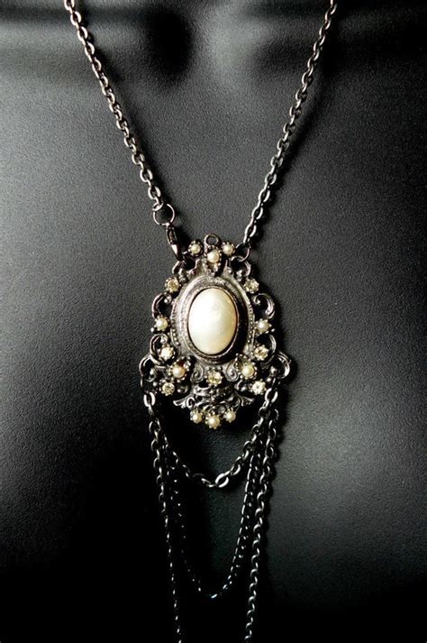 victorian necklace multi chain oversized by pennyfarthingdesigns