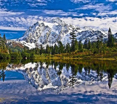 Mount Shuksan Scenic Landscape In Northern Cascades National Park