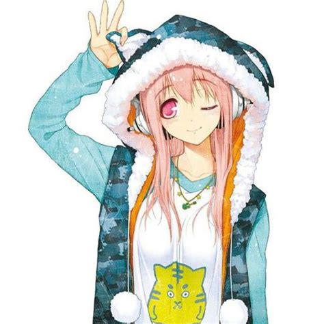 Image Anime Girl With Headphones And Hoodie Wallpaper
