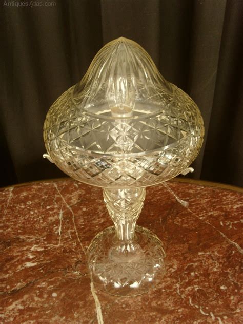 Antiques Atlas Cut Glass Mushroom Table Lamp Silver Plated Fittings