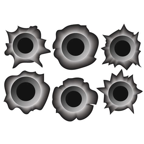 3d Bullets Holes Sticker