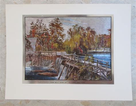 Currier And Ives Etched Foil Prints Set Of Four In Etsy