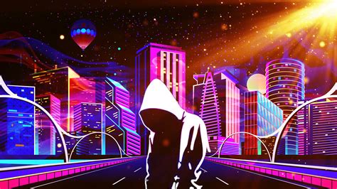 Scifi Neon Anonymus Future City