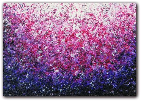 Original Abstract Oil Painting Purple Impressionst Art Textured