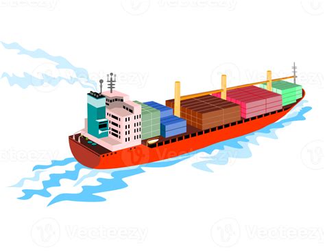 Container Ship Cargo Boat Retro 14463813 Png