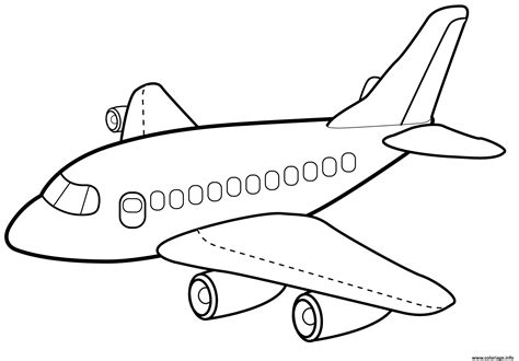 Coloriage Avion Boeing Facile Dessin Avion à imprimer