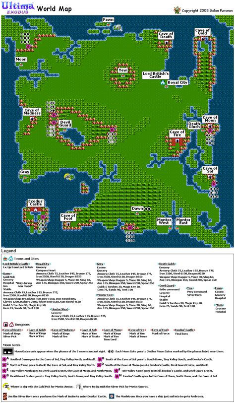 Fileultima Exodus Nes Map Sosaria With Labelspng