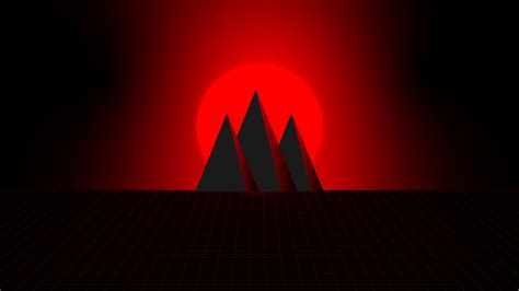 X Red Cyber Pyramids 4k Wallpaper