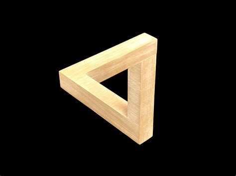 Penrose Triangle Impossible Object Optical Illusion By Struckduck