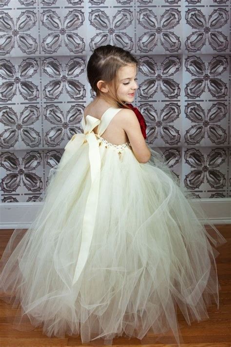 Ivory Flower Girl Tutu Dress By Thelittlepeaboutique On Etsy Flower