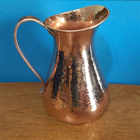 Pure Hammered Copper Pitcher Liters Pure Copper