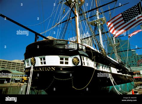 Uss Constitution Is A Classic Four Masted Sailing Schooner Seen Here In