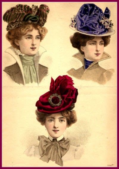 Victorian Hats Coloured Fashion Plate 1897 Victorian Hats