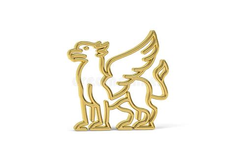 Golden 3d Griffin Icon Isolated On White Background Stock Illustration