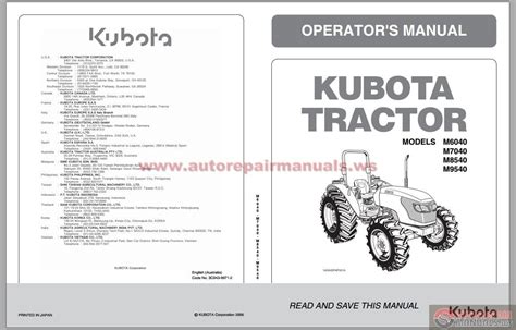 Kubota M9540 Service Manual