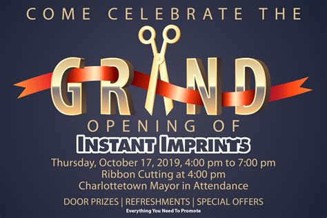 Instant Imprints Grand Opening Charlottetown: You're Invited! 10-17-19 - Instant Imprints ...