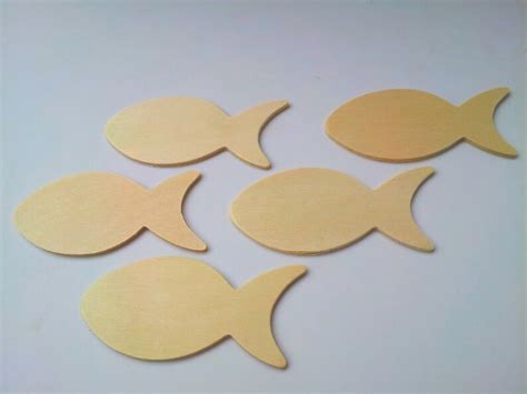 100 Unfinished Wooden Fish Cut Out Wood Fish Shape Ready To Paint Paper