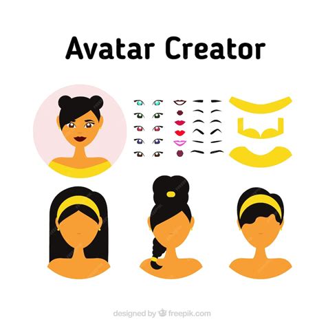 Free Vector Female Avatar Creator Set