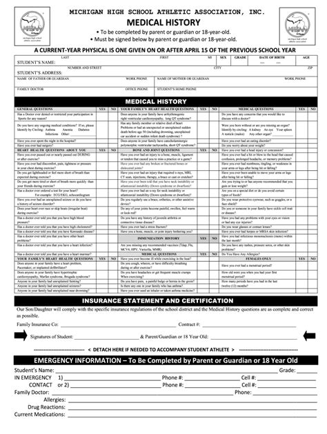 Mhsaa Physical Form Fill Out And Sign Online Dochub
