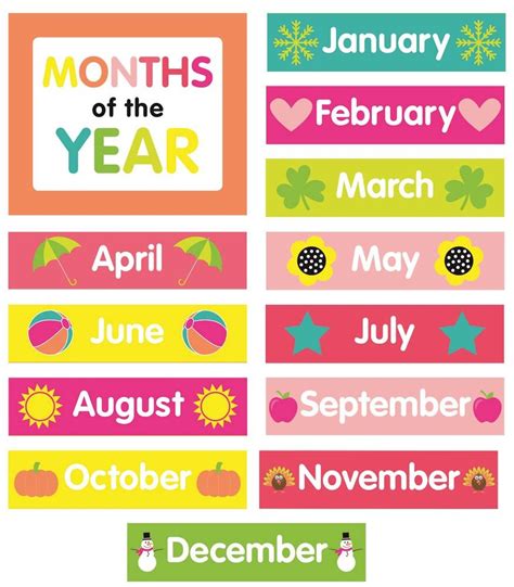 Months Of The Year Printable Chart Free Printable Worksheets Images