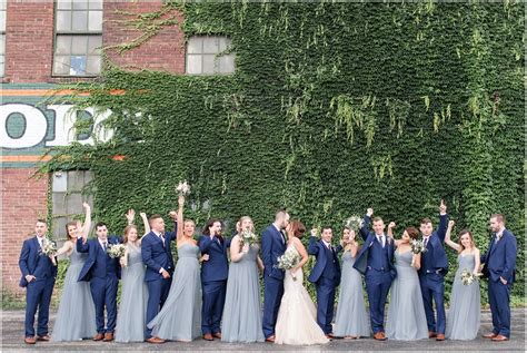 I Loved These Dusty Blue Floor Length Bridesmaids Dresses And Navy