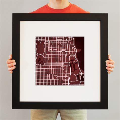University Of Chicago Campus Map Art By City Prints The Map Shop
