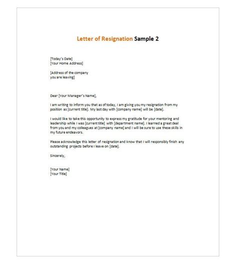 Letter Of Resignation 2 Resignation Letter Pinterest Resignation