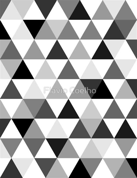 Triangles In Black Grey And White Art Print By F Designs Black White