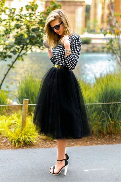 wonderful 40 feminime look black tulle skirt outfits ideas tulle