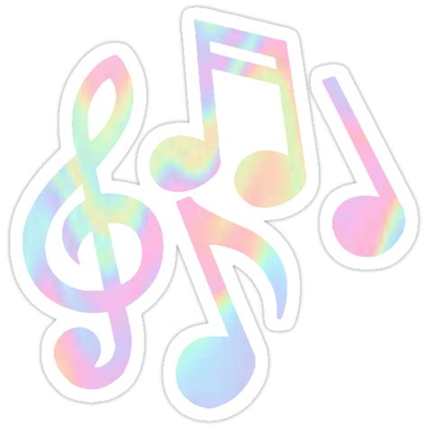 Pastel Music Notes Stickers By Askdesigns Redbubble