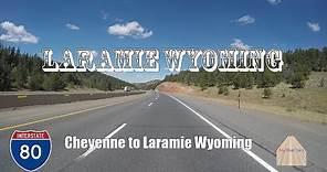 Driving scenic I-80 from Cheyenne to Laramie Wyoming