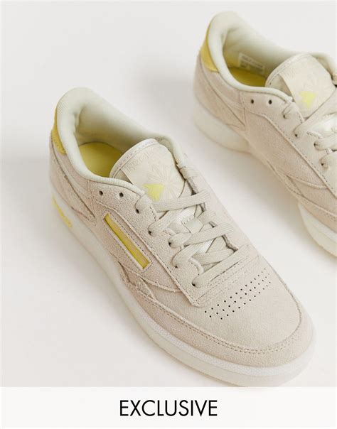 Reebok Exclusive To Asos Suede Club C With Neon Heel Counter White Lyst
