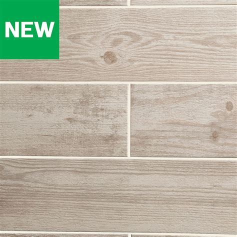 Cotage Wood White Wooden Effect Porcelain Wall And Floor Tile Pack Of 4