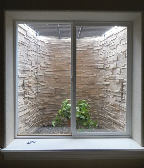 Stack Stone Tan Custom Basement Window Well Liner Basement Windows