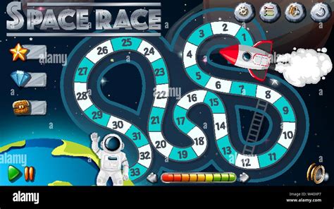 Space Race Board Game Illustration Stock Vector Image And Art Alamy