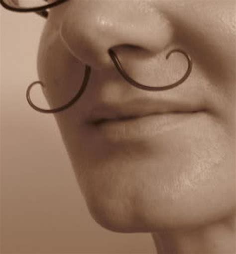 New Very Unique Black Titanium G Or G Mustache Septum Nose Ring
