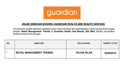 Poor execution of strategic actions within the company a have an experienced management team iii. Permohonan Jawatan Kosong Guardian Health And Beauty Sdn ...