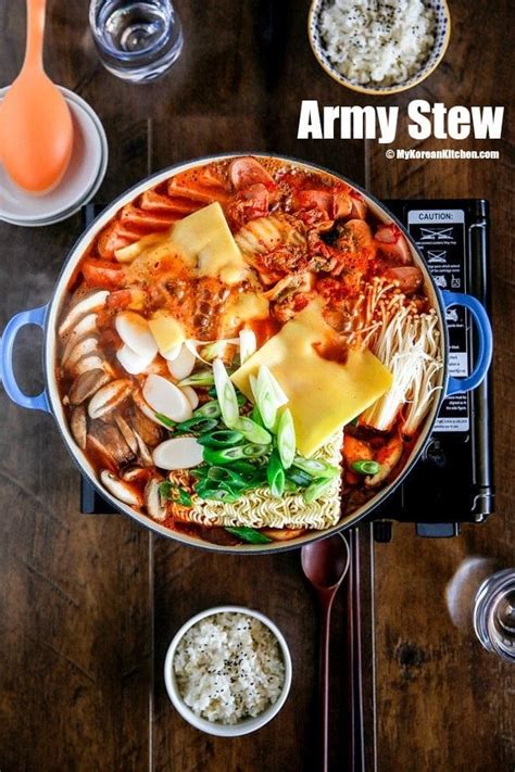 See recipes for korean hotpot too. Budae Jjigae (Army Stew) - My Korean Kitchen