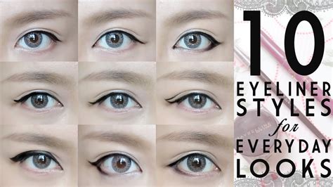 10 Everyday Eyeliner Looks Tutorial With 中文字幕 Youtube