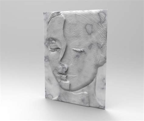 Woman Face Head Relief 3d Model Obj Mtl Stl 3 3d Model 3d Art Woman Face